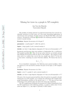Mining for trees in a graph is NP-complete
