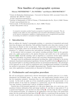 New families of cryptographic systems