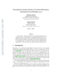 Incomplete Lineage Sorting: Consistent Phylogeny Estimation From
  Multiple Loci