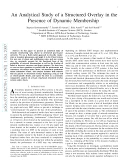 An Analytical Study of a Structured Overlay in the presence of Dynamic
  Membership