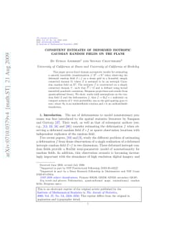 Consistent estimates of deformed isotropic Gaussian random fields on the
  plane