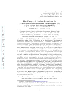 The Theory of Unified Relativity for a Biovielectroluminescence
  Phenomenon via Fly's Visual and Imaging System