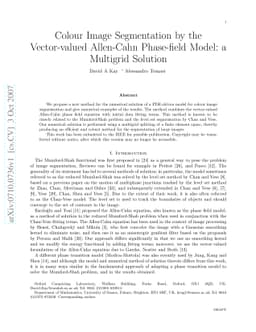 Colour image segmentation by the vector-valued Allen-Cahn phase-field
  model: a multigrid solution