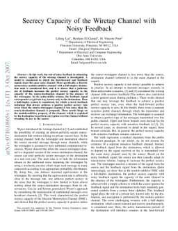 Secrecy Capacity of the Wiretap Channel with Noisy Feedback