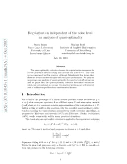 Regularization independent of the noise level: an analysis of
  quasi-optimality