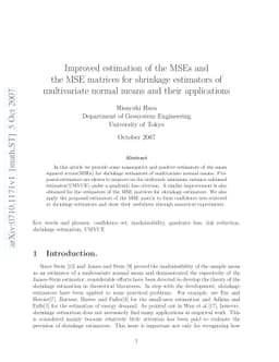 Improved estimation of the MSEs and the MSE matrices for shrinkage
  estimators of multivariate normal means and their applications