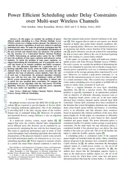 Power Efficient Scheduling under Delay Constraints over Multi-user
  Wireless Channels
