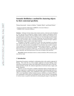 Semantic distillation: a method for clustering objects by their
  contextual specificity