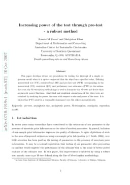 Increasing power of the test through pre-test - a robust method