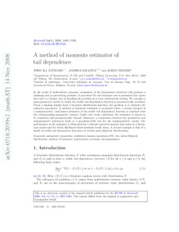 A method of moments estimator of tail dependence