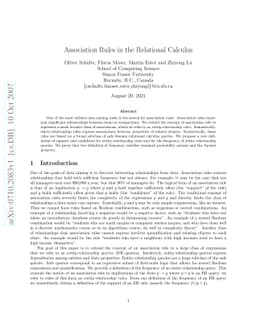 Association Rules in the Relational Calculus