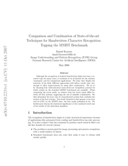 Comparison and Combination of State-of-the-art Techniques for
  Handwritten Character Recognition: Topping the MNIST Benchmark
