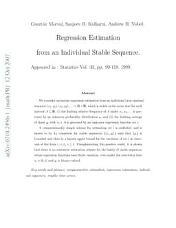 Regression estimation from an individual stable sequence