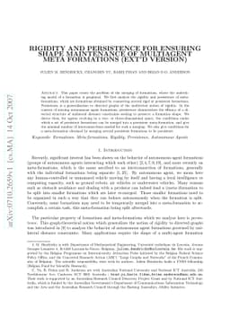 Rigidity and persistence for ensuring shape maintenance of multiagent
  meta formations (ext'd version)