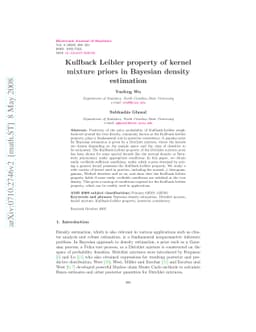 Kullback Leibler property of kernel mixture priors in Bayesian density
  estimation