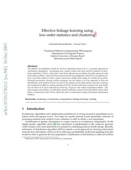 Effective linkage learning using low-order statistics and clustering