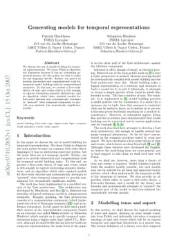 Generating models for temporal representations