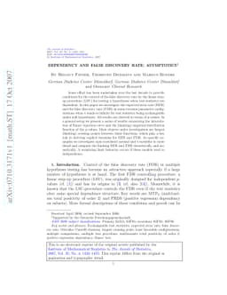 Dependency and false discovery rate: Asymptotics