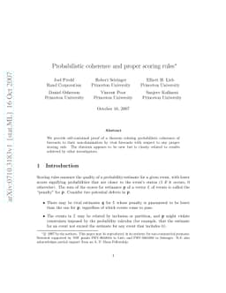 Probabilistic coherence and proper scoring rules