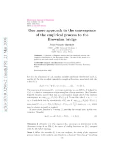 One more approach to the convergence of the empirical process to the
  Brownian bridge