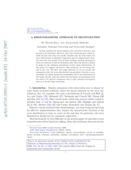 A ridge-parameter approach to deconvolution