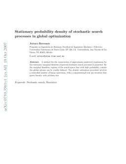 Stationary probability density of stochastic search processes in global
  optimization