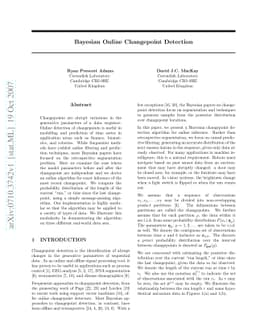 Bayesian Online Changepoint Detection