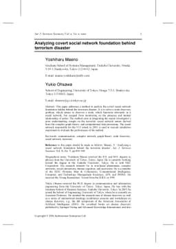 Analyzing covert social network foundation behind terrorism disaster