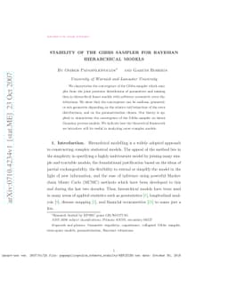 Stability of the Gibbs Sampler for Bayesian Hierarchical Models