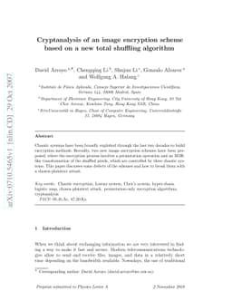 Cryptanalysis of an image encryption scheme based on a new total
  shuffling algorithm