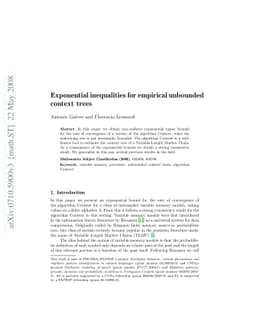 Exponential inequalities for empirical unbounded context trees