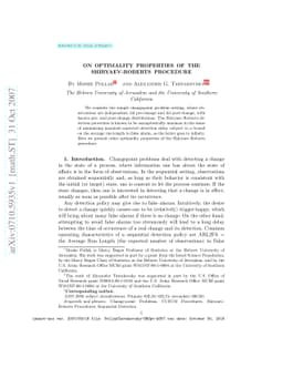 On Optimality Properties of the Shiryaev-Roberts Procedure