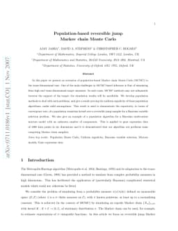 Population-Based Reversible Jump Markov Chain Monte Carlo