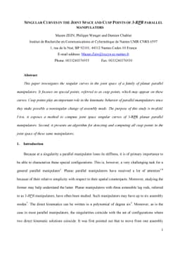 Singular Curves in the Joint Space and Cusp Points of 3-RPR parallel
  manipulators
