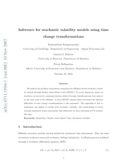 Inference for stochastic volatility models using time change
  transformations