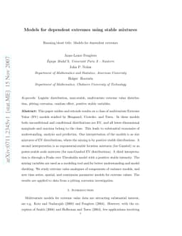 Models for dependent extremes using stable mixtures