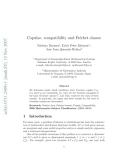 Copulas: compatibility and Fréchet classes