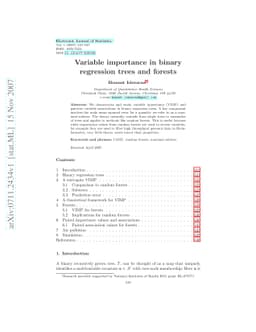 Variable importance in binary regression trees and forests