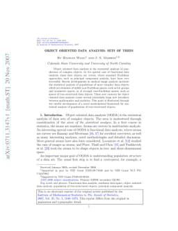 Object oriented data analysis: Sets of trees