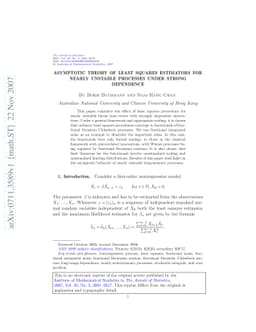Asymptotic theory of least squares estimators for nearly unstable
  processes under strong dependence