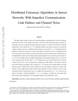 Distributed Consensus Algorithms in Sensor Networks: Link Failures and
  Channel Noise