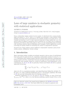 Laws of large numbers in stochastic geometry with statistical
  applications