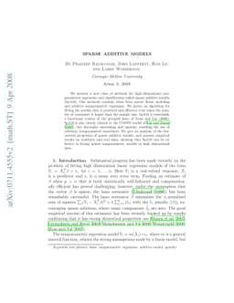 Sparse Additive Models