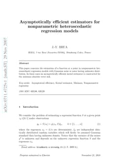 Asymptotically efficient estimators for nonparametric heteroscedastic
  regression models