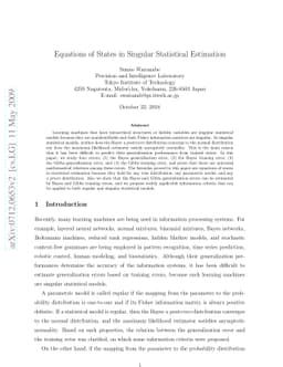 Equations of States in Singular Statistical Estimation