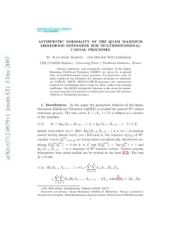 Asymptotic normality of the Quasi Maximum Likelihood Estimator for
  multidimensional causal processes