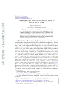 Asymptotically optimal multistage tests of simple hypotheses