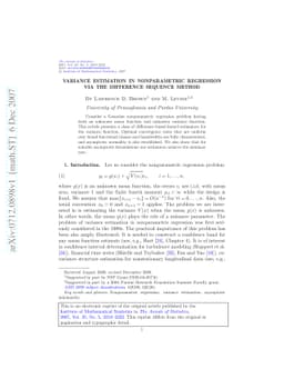 Variance estimation in nonparametric regression via the difference
  sequence method