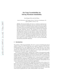 On Using Unsatisfiability for Solving Maximum Satisfiability