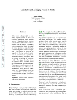 Cumulative and Averaging Fission of Beliefs